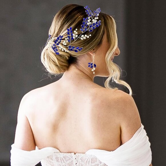 Bridal Vine Headpieces Set Wedding Pearls Crystal Hair Accessories for Women main image 5